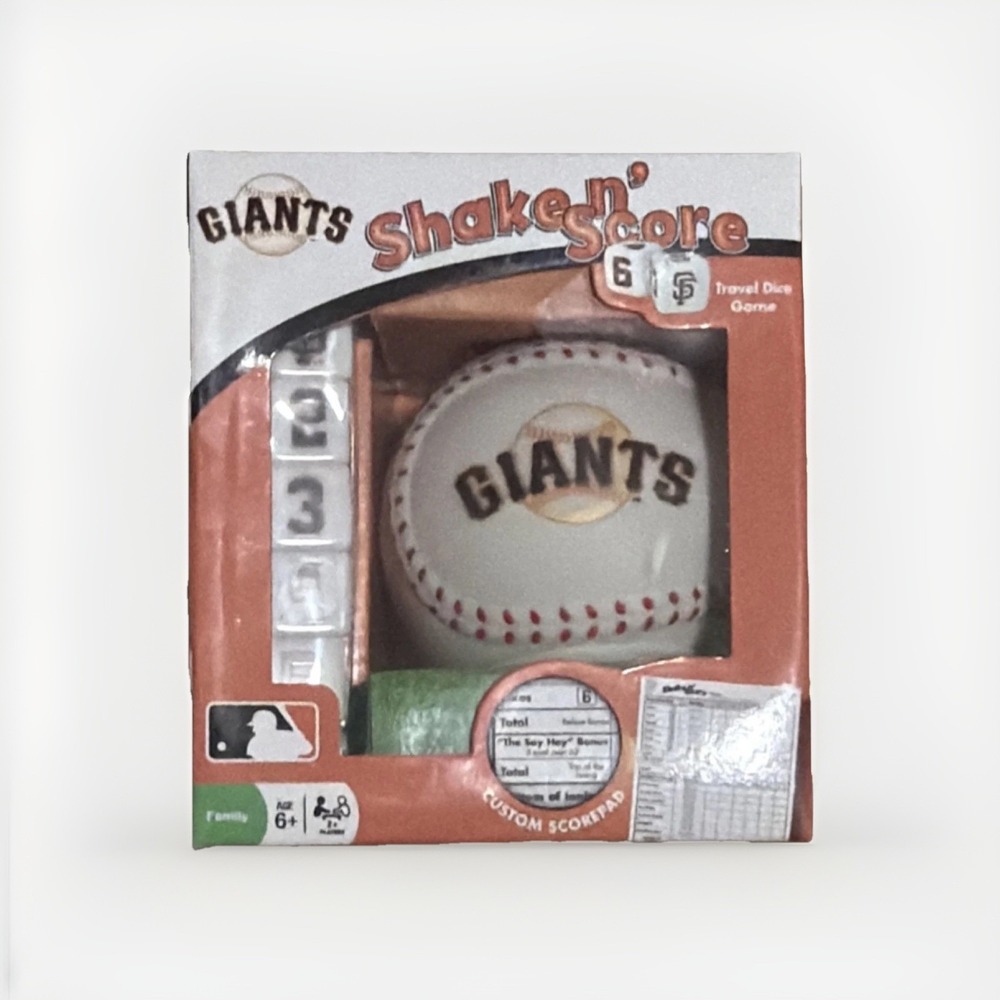 Shake n' Score Giants Travel Dice Game Baseball Custom Scorepad